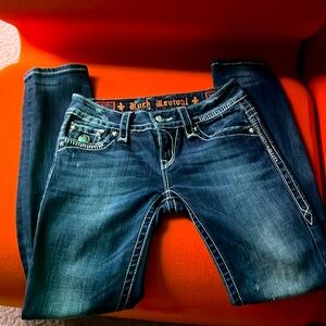 Rock Revival Jen Dark Wash Skinny Jeans size 27 (x 30)